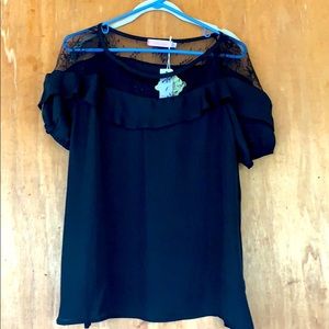 Black lace blouse